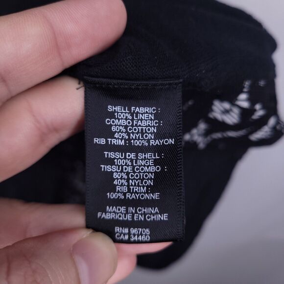 Rebecca Taylor Top Small Black Linen Lace Knit Floral - Picture 11 of 13